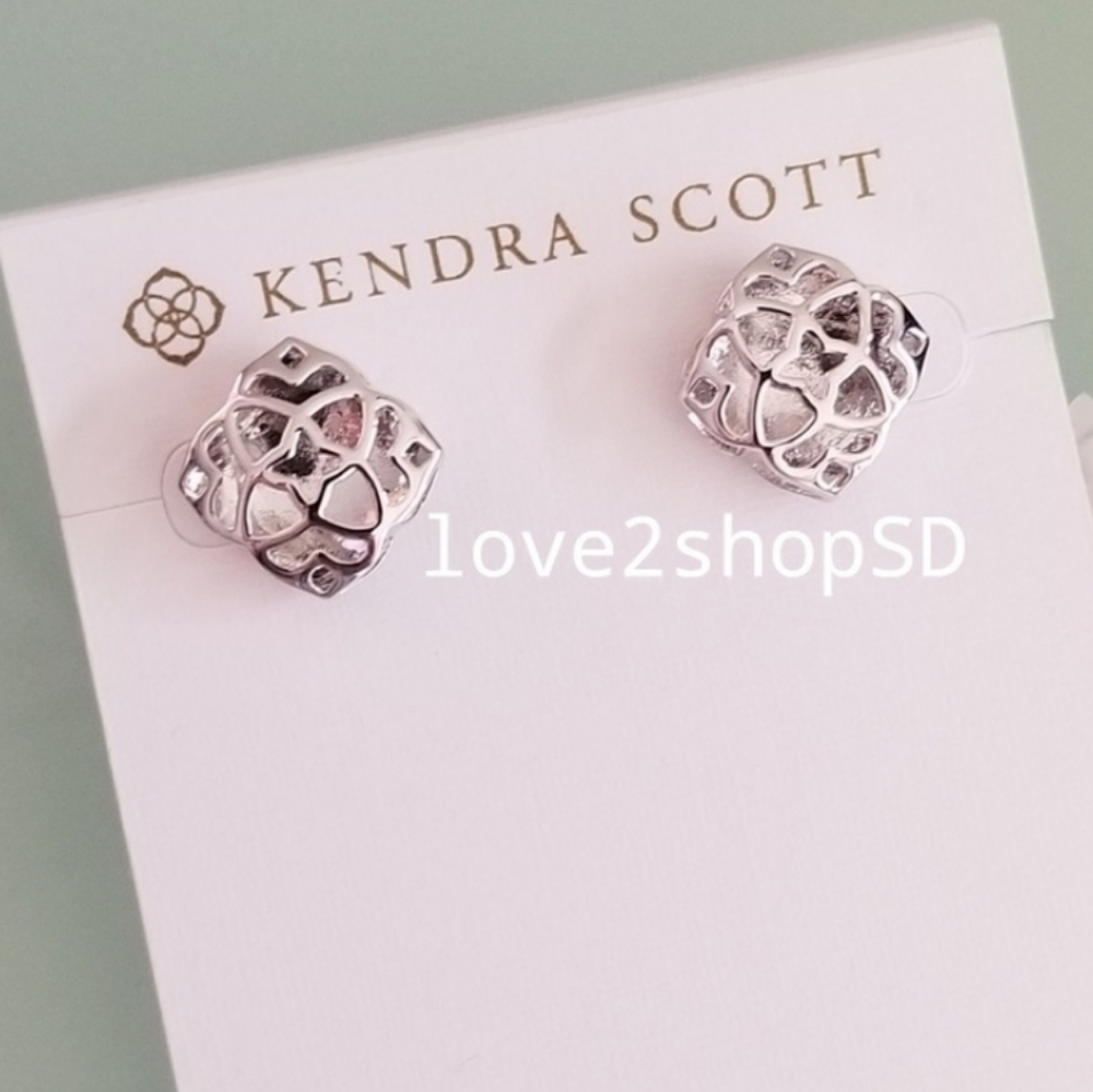 Kendra Scott Tima silver filigree earrings NWT
